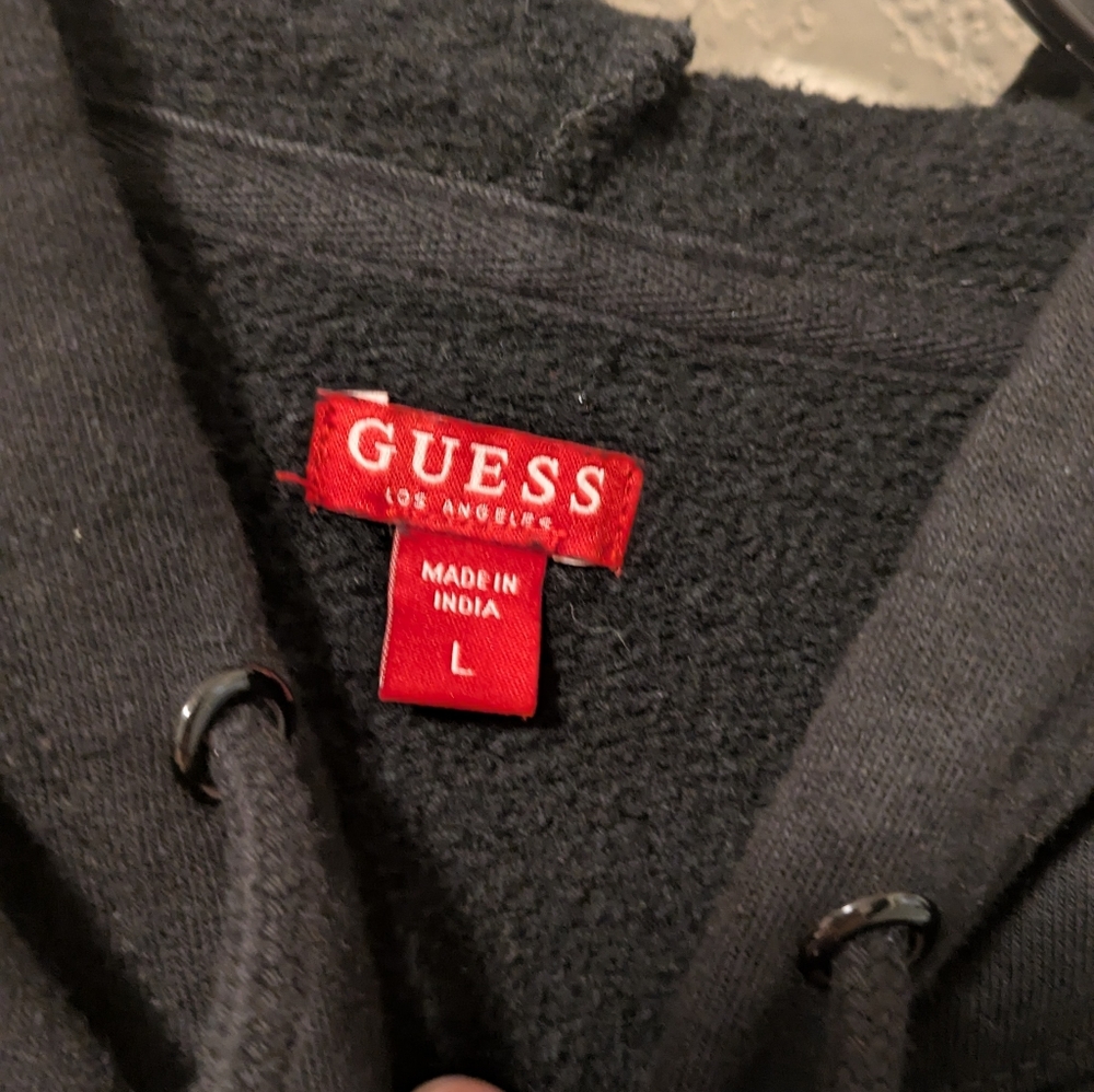 Guess Black Cropped Long Sleeve Sweatshirt - Picture 5 of 5